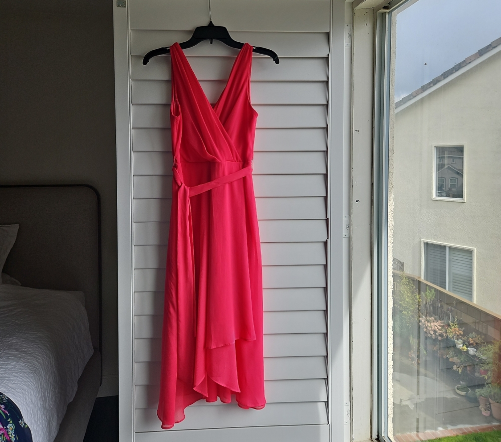 DKNY Vibrant Pink High Low Dress